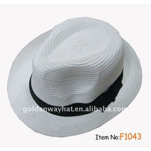 Promotion caps and white fedora hat for party paper braid with custom logo for promotional